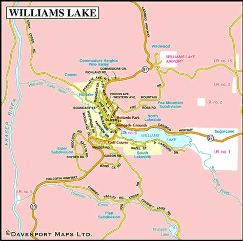 Map Of Williams Lake Cariboo British Columbia Travel
