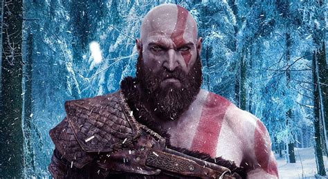 God Of War 4 Snow Forest God Of War Kratos Digital Wallpaper Games