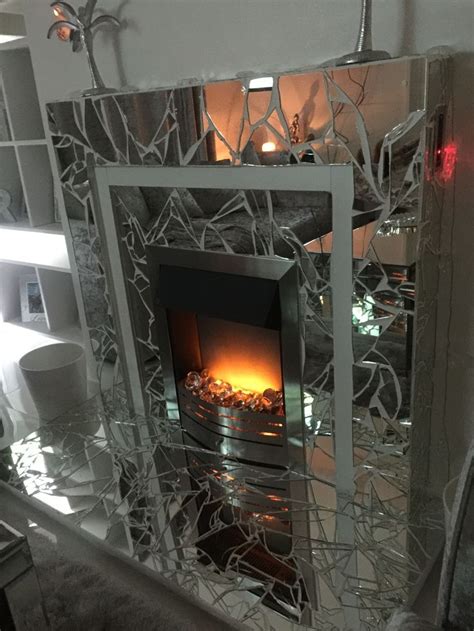Mirror Mosaic Fireplace With Glass Crystals Modern Fireplace Contemporary Fireplace
