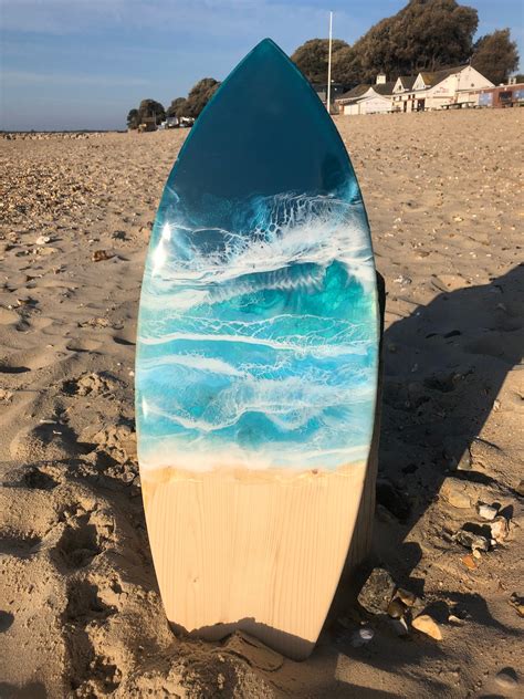 Large Surfboard Beachwave Resin Art Etsy