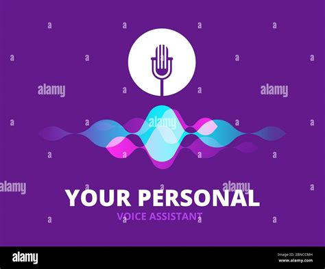 Personal Voice Assistant Sound Recognition Concept With Soundwave And Microphone Icon