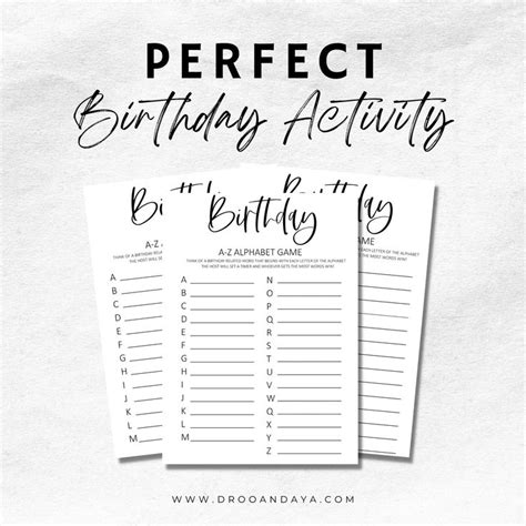 Three Birthday Activity Sheets With The Words Perfect Birthday