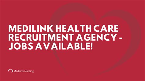 Medilink Health Care Recruitment Agency Jobs Available In 2023