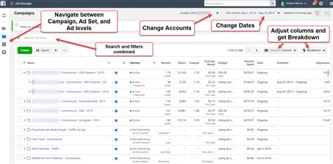 New Facebook Ads Manager Layout Andrea Vahl