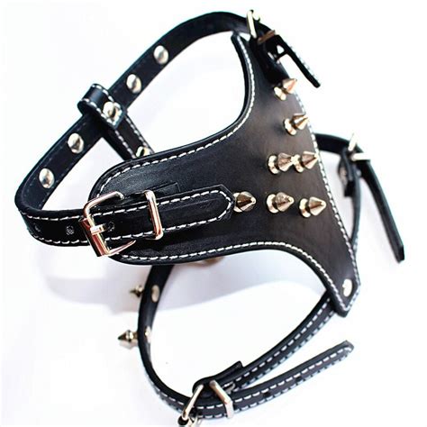 1 Pcs Pu Leather Dog Harness Pet Spikes Studded Harness For Dogs Pet