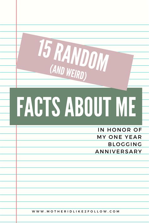 But seriously, i've listed (almost) all things that i know about myself. 15 Random (And Weird) Facts About Me