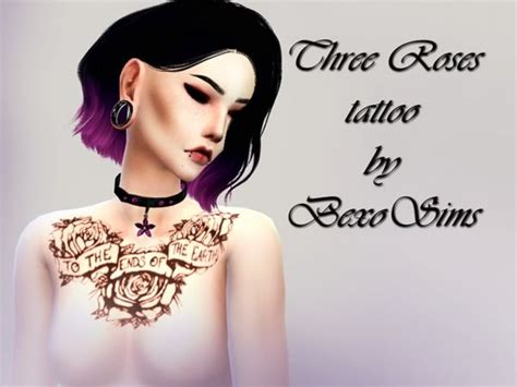 Bexosims Tree Roses Tattoo Rose Tattoos Tattoos Sims 4 Tattoos