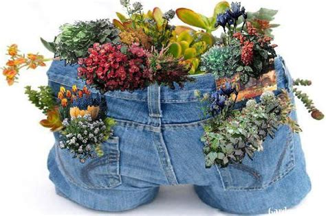 Recycle And Upcycle Denim Jeans Into Cute And Quirky Planters Cement