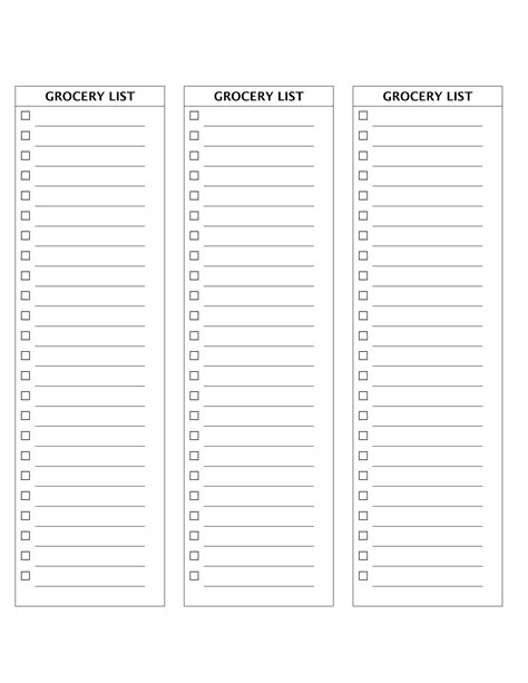 Grocery Checklist Grocery List Printable Grocery Lists Checklist Template Resume Templates