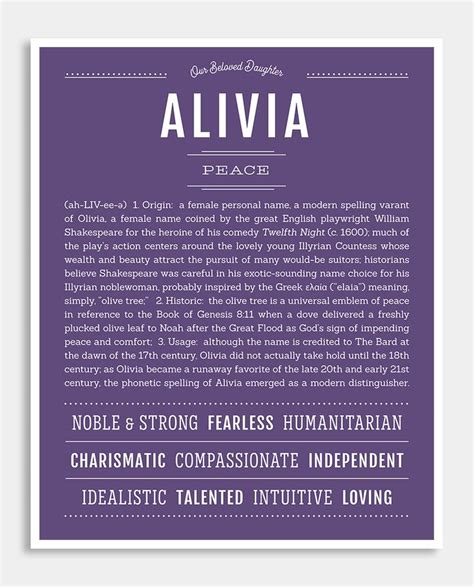 Alivia Classic Name Print Names With Meaning Classic Names Names
