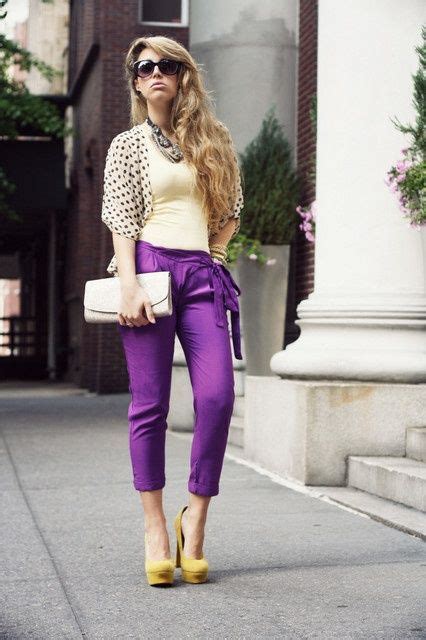 Purple Pants Fashion Purple Outfits Colourful Outfits