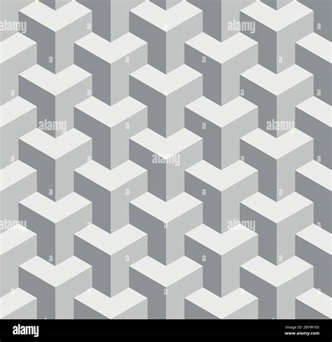 Seamless 3d Geometrical Pattern Of Overlapping Cubes Abstract Design