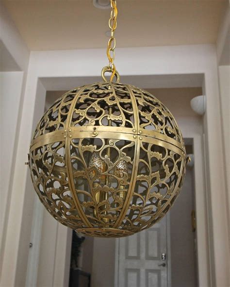 Asian close to ceiling lights 22 results. Large Pierced Filigree Brass Japanese Asian Ceiling Pendant Light at 1stdibs