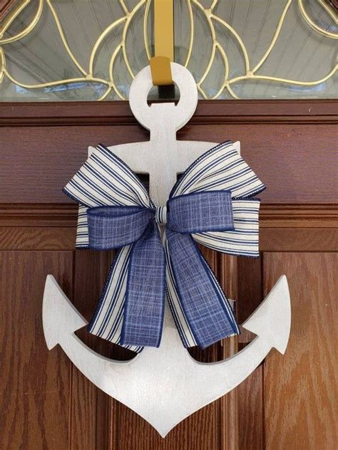 Anchor Door Hanger Nautical Door Hanger Wooden Anchor Etsy Nautical