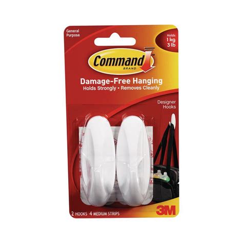 Maybe you would like to learn more about one of these? Command 3 lb. 3 in. Plastic Medium Designer Hooks (2-Hooks ...