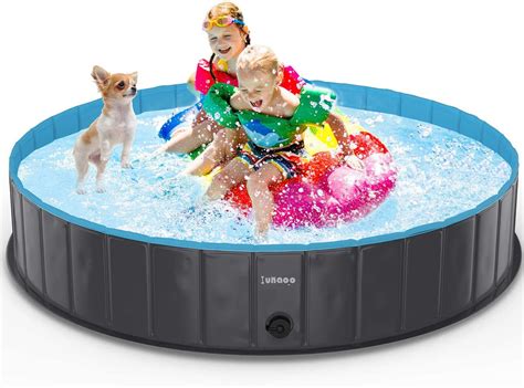 Lunaoo Foldable Dog Pet Pool Portable Kiddie Pool For Kids Pvc Bathing