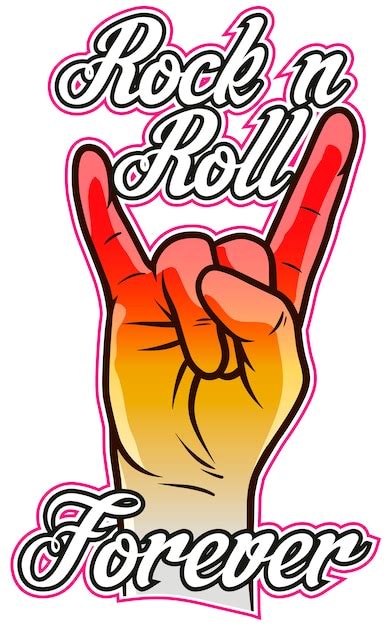 Premium Vector Cartoon Rock And Roll Hand Gesture Or Sign