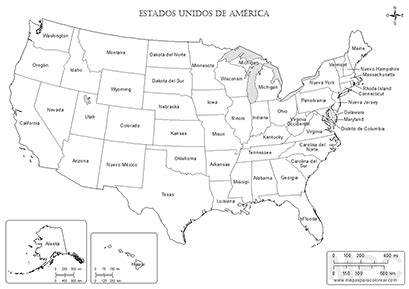 Mapa De Estados Unidos Con Nombres De Cada Estado