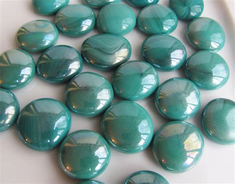 Medium Opaque Aqua Blue Glass Gems Teal Glass By Ihaveglassstones