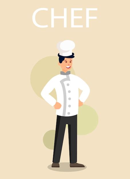 Chef Profesional En Personaje De Vector Plano Uniforme Vector Premium