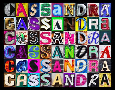 cassandra name poster featuring photos of actual sign letters ebay