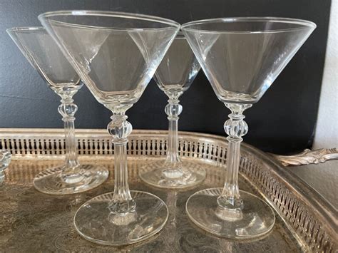 fancy stemmed martini cocktail glasses set of 4 elegant etsy