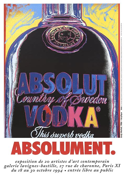 Absolut By Andy Warhol Absolut Vodka Poster Drink Vintage Etsy