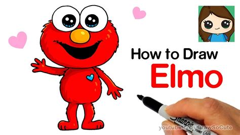 How To Draw Elmo Easy And Cute Youtube