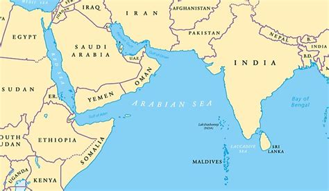Arabian Sea On World Map Vector U S Map