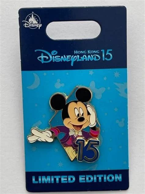 Disney Pins Hkdl Hong Kong Disneyland Mickey Mouse 15th Anniversary Pin