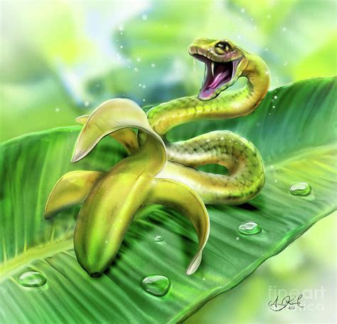 Banana Snake Digital Art By Anne Koivumaki Fine Art Anne Pixels