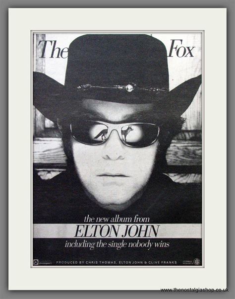 Elton John The Fox Original Advert 1981 Ref Ad12839 The Nostalgia Shop