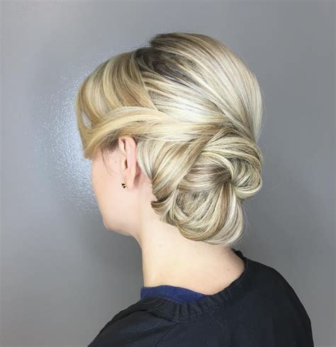 Side Swept Updo Bridesmaid Hair Wedding Hair And Makeup Side Swept Updo