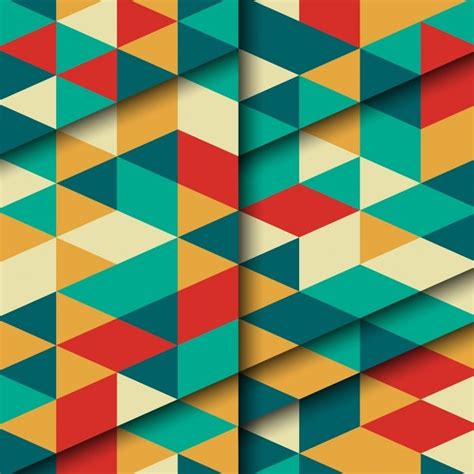 Free Vector Full Color Pattern With Geometric Shapes
