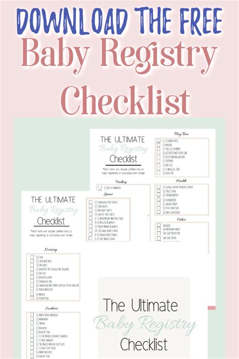Free Printable Baby Registry Checklist Baby Registry Baby Registry