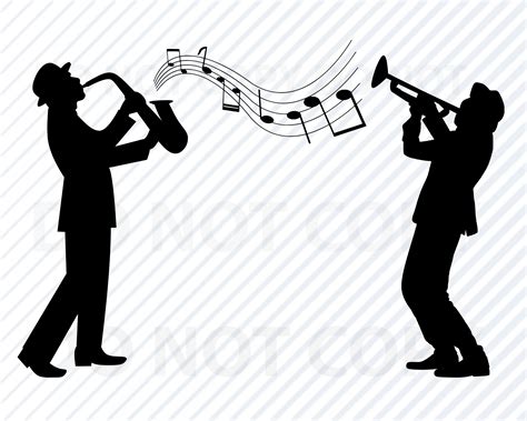 Jazz Band Svg Files For Cricut Silhouette Clipart Saxophone Etsy