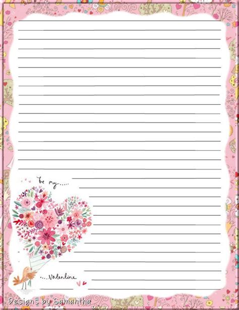 Love Spring Writing Paper Lined Writing Paper Letter Writing Paper