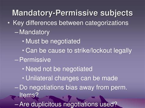 Ppt The Mandatory Permissive Distinction And Collective Bargaining Outcomes Powerpoint