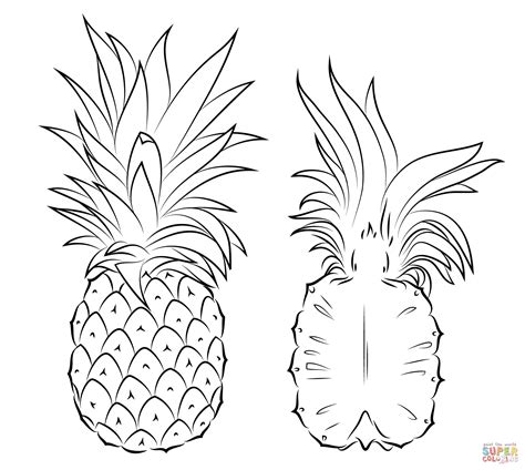 Pineapples Coloring Pages Coloring Home