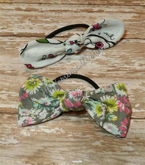 Floral Fabric Bow Hair Tie Knot Bow Ponytail Holder Children Women