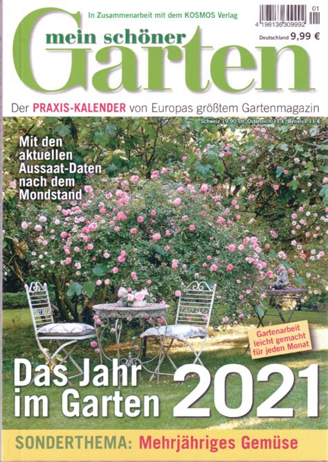 Garten, tiere, wohnen abos >. Zeitschrift Praxis Kalender Mein schöner Garten 2021