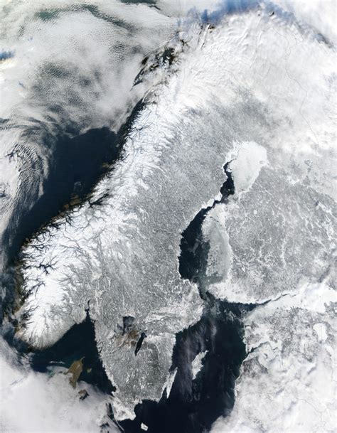 Scandinavia From Space February Photorator