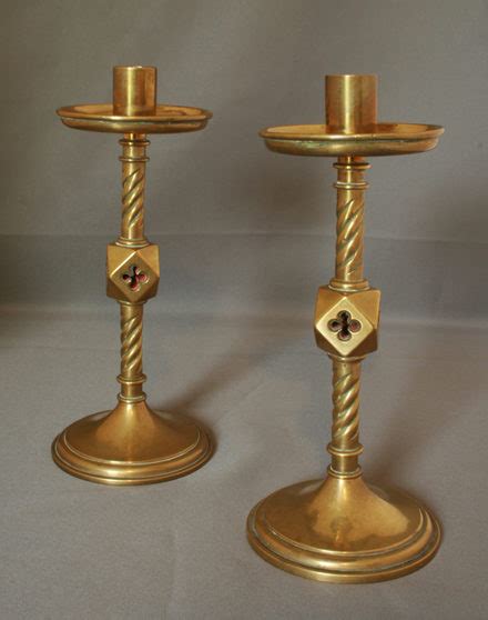 Antiques Atlas A Pair Of Gothic Revival Brass Candlesticks