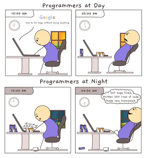 Programmers At Day Vs Night Programming Jokes Programmer Fact