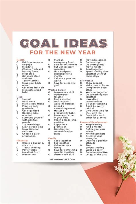 Personal Goals List Life Goals List Goal List Goal Of Life Personal