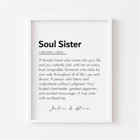 Soul Sister Definition Soul Sister Quote Soul Sister T Etsy
