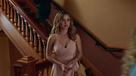 Aqua Lace Cross Back Pink Dress Worn By Patty Bladell Debby Ryan As Seen In Insatiable S01e01