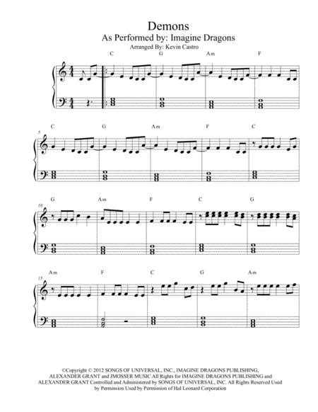 Have you been looking for the demons piano sheet music? Demons Easy Piano (Key Of C) By Imagine Dragons, - Digital Sheet Music For Lead Sheet - Download ...