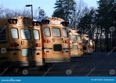 Line Of School Buses Stock Photo Image Of Busing Black 10271330