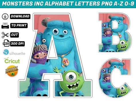 Monsters Inc Alphabet Letters Png Mr Alphabets